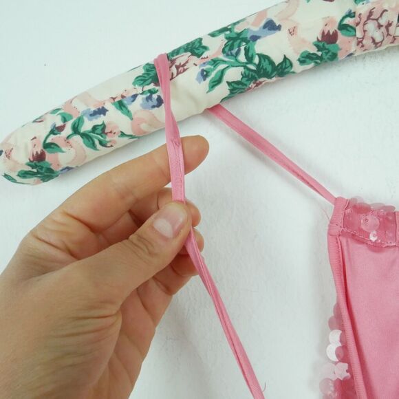 Urban Outfitters Large Harley Sequin Maxi Dress Y2K Pink Prom Girly Halter Glam - Picture 10 of 13